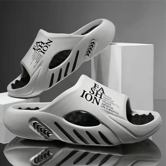 Men's Lightweight EVA Sports Slippers - Non-Slip Graphic Letter
